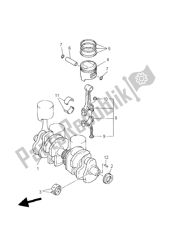 Toutes les pièces pour le Vilebrequin Et Piston du Yamaha XJ 600N 2002