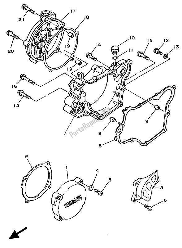 Tutte le parti per il Coperchio Del Carter 1 del Yamaha YZ 125 LC 1993