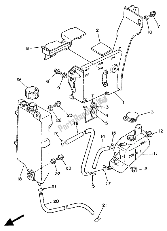 All parts for the Oil Tank of the Yamaha DT 125R 1994