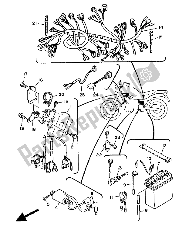 Tutte le parti per il Elettrico 1 del Yamaha TDR 250 1988