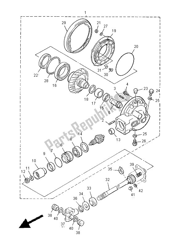 Toutes les pièces pour le Arbre De Transmission du Yamaha XVZ 13 TF Royal Star Venture 1300 2000