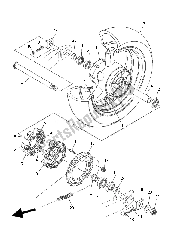 Wszystkie części do Tylne Ko? O Yamaha TDM 900 2007