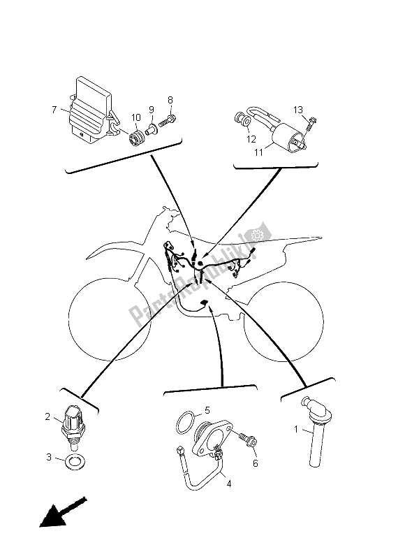 All parts for the Electrical 1 of the Yamaha WR 250F 2015