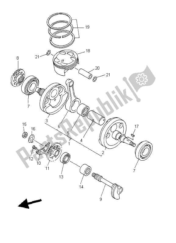 Todas las partes para Cigüeñal Y Pistón de Yamaha WR 426 400F 2002