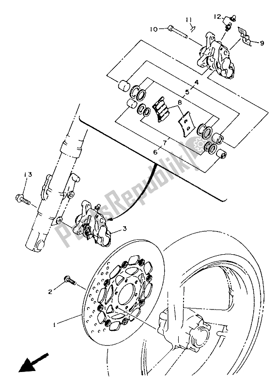 Tutte le parti per il Pinza Freno Anteriore del Yamaha TZR 125 1993