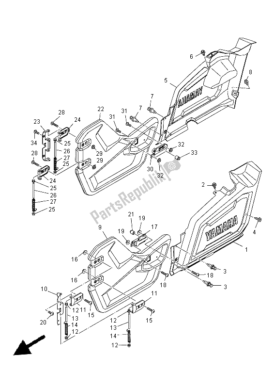 Todas las partes para Cubierta Lateral de Yamaha YXM 700E 2014