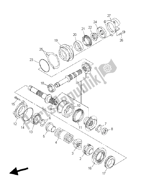 Tutte le parti per il Marcia Centrale del Yamaha FJR 1300A 2006