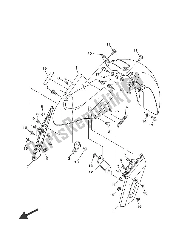 Toutes les pièces pour le Aile du Yamaha XP 500A 2016