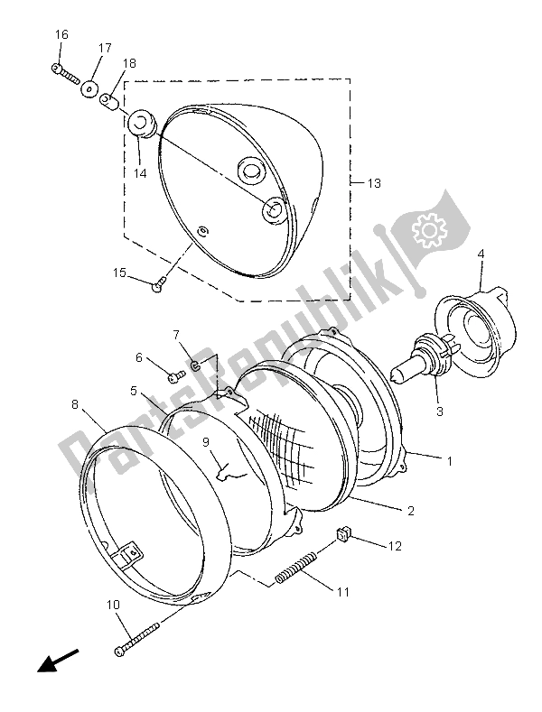 Todas las partes para Faro de Yamaha XVZ 1300 Royalstar 1996