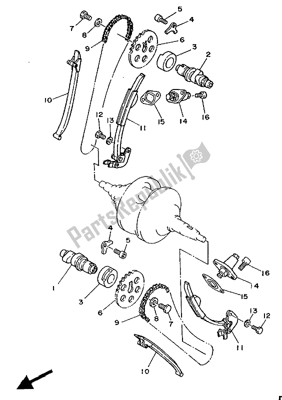 Tutte le parti per il Albero A Camme E Catena del Yamaha XV 250 Virago 1992