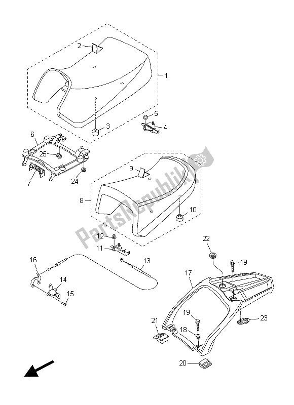 Todas las partes para Asiento de Yamaha FJR 1300A 2015