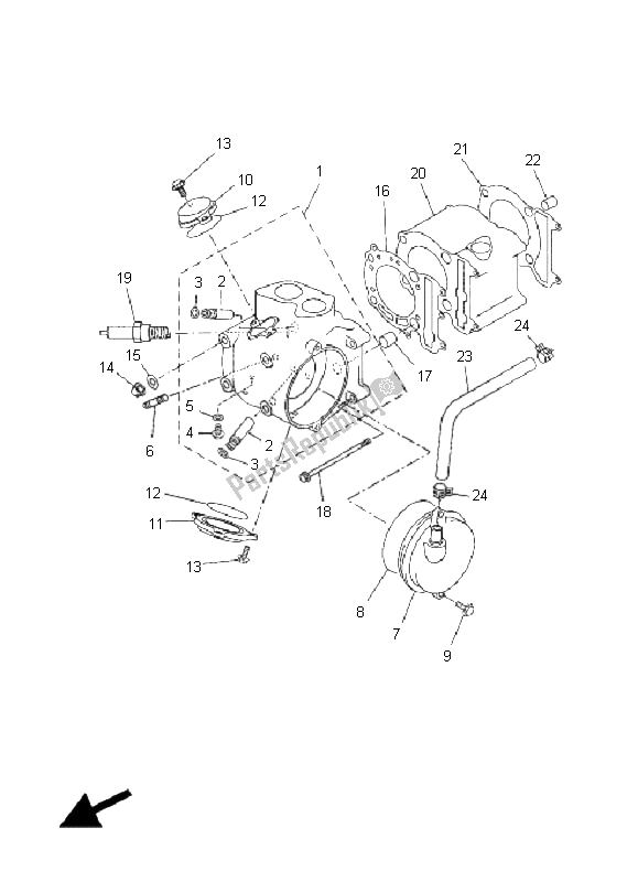 Toutes les pièces pour le Cylindre du Yamaha YP 250R X MAX 2008