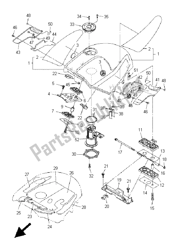 Todas las partes para Depósito De Combustible de Yamaha FJR 1300 2005