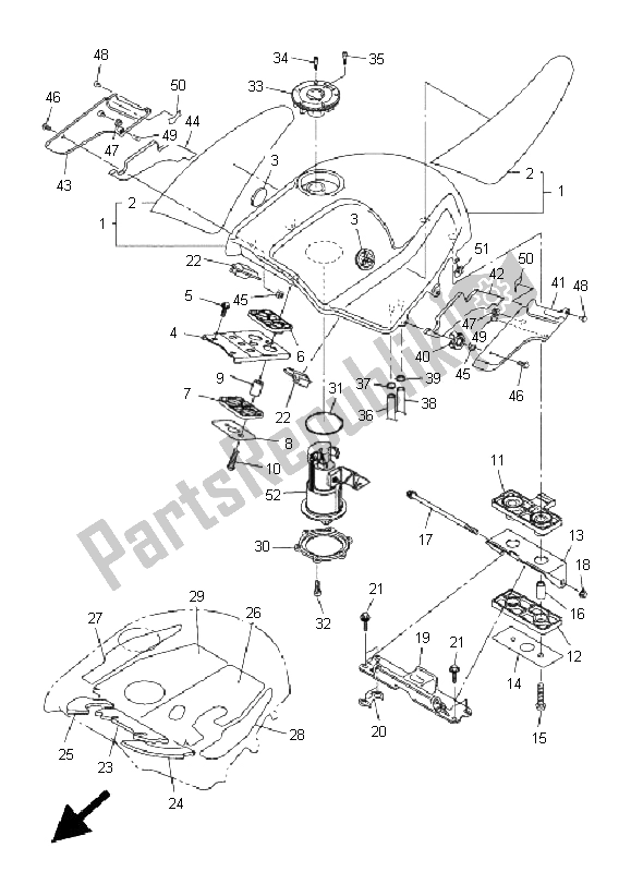 Alle onderdelen voor de Benzinetank van de Yamaha FJR 1300 2005