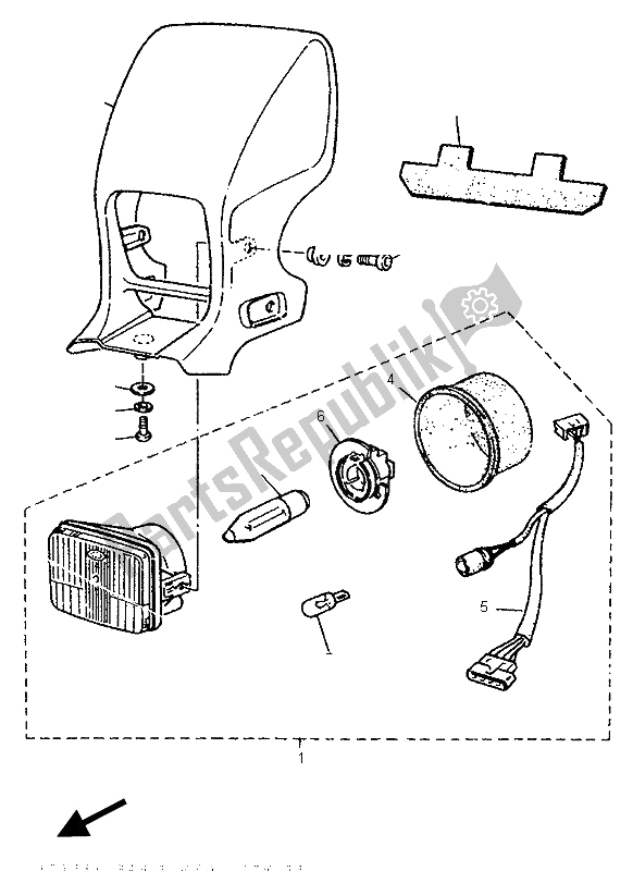 Todas as partes de Farol (4lw2) do Yamaha TT 600S 1995