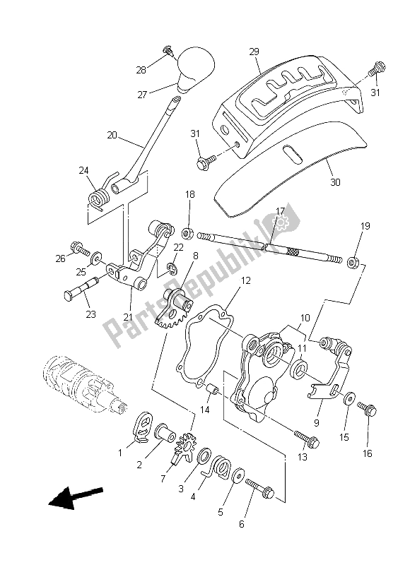 All parts for the Shift Shaft of the Yamaha YFM 700 Fwad Dpbse Grizzly 4X4 2014