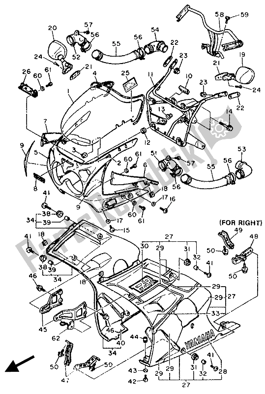 Wszystkie części do Os? Ona 1 Yamaha FZR 600 Genesis 1989