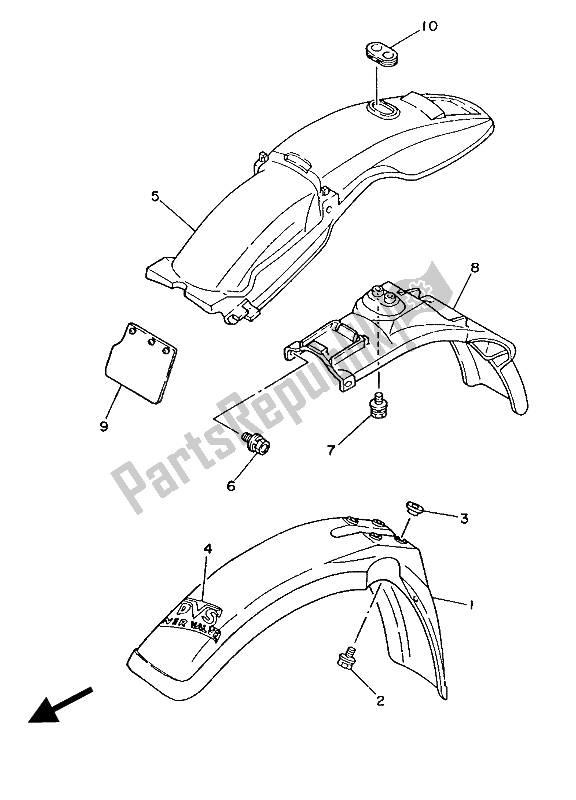 All parts for the Fender of the Yamaha DT 125 LC 1987