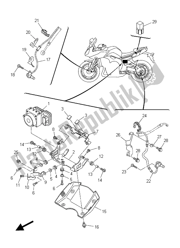 All parts for the Electrical 3 of the Yamaha FZ8 SA 800 2015