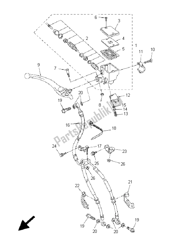 Toutes les pièces pour le Maître-cylindre Avant du Yamaha FZ1 S Fazer 1000 2008