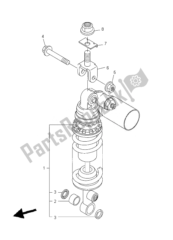 All parts for the Rear Suspension of the Yamaha YZF R1 1000 2007