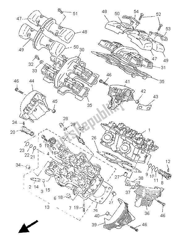 Toutes les pièces pour le Culasse du Yamaha XVZ 1300A Royalstar 1997