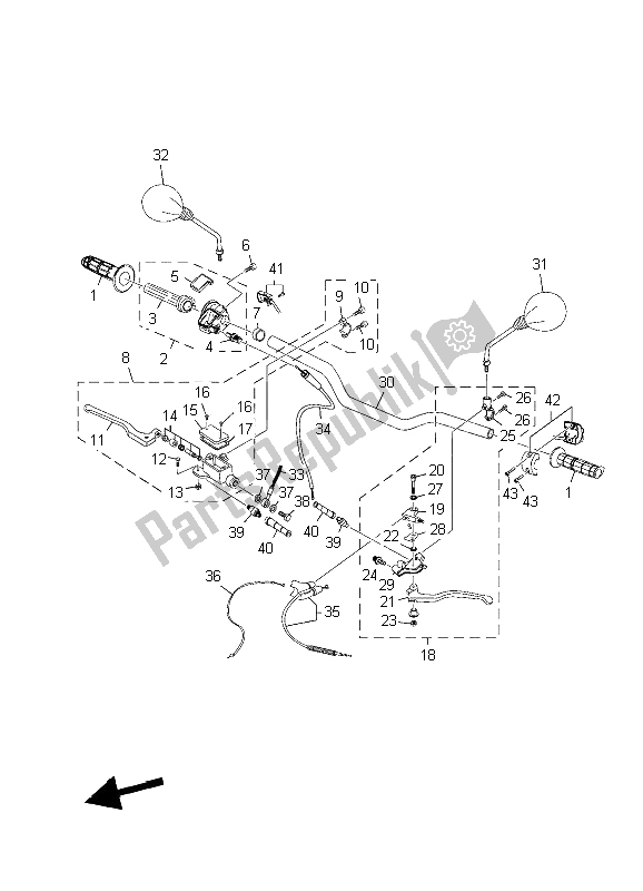 Tutte le parti per il Maniglia E Cavo Dello Sterzo del Yamaha XT 125X 2006