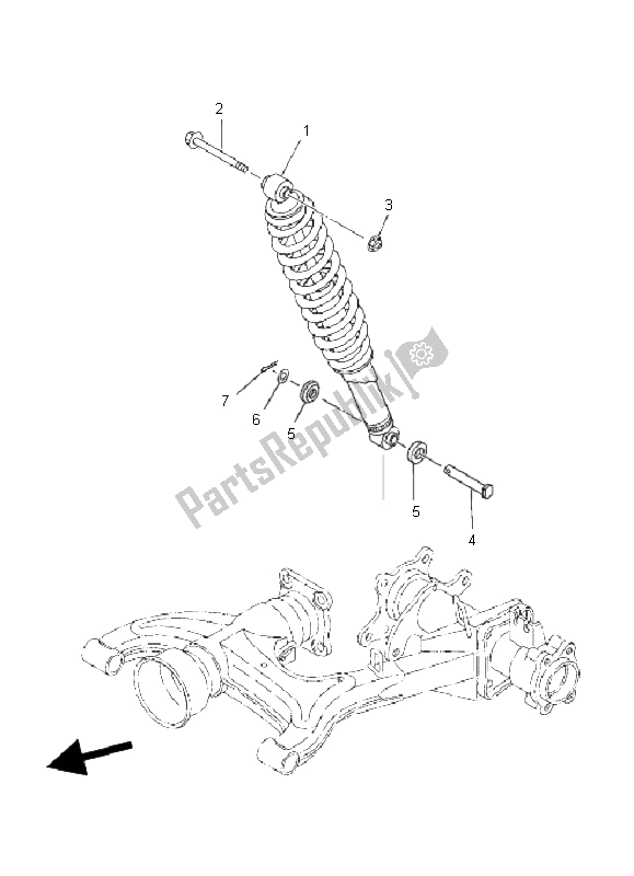 Tutte le parti per il Sospensione Posteriore del Yamaha YFM 350 BA Bruin 2X4 2006