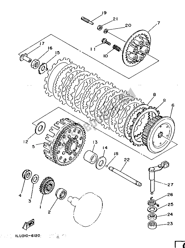 Toutes les pièces pour le Embrayage du Yamaha YZ 250 1987