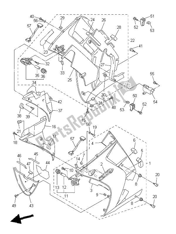 Tutte le parti per il Cowling 2 del Yamaha FJR 1300A 2004