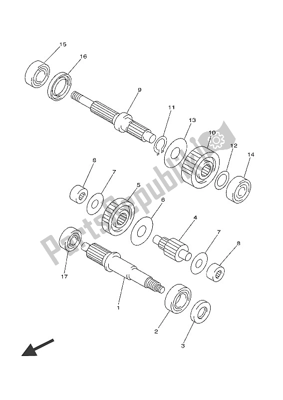 All parts for the Transmission of the Yamaha YP 250R 2016