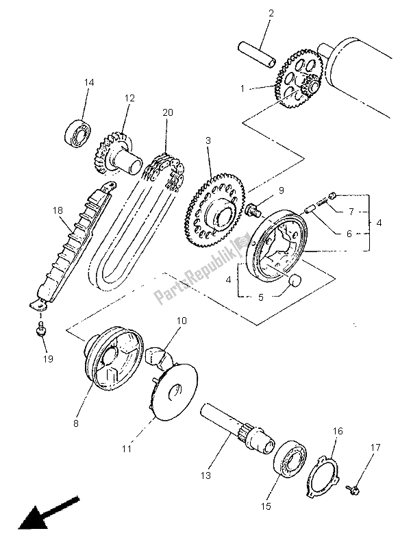 Toutes les pièces pour le Entrée du Yamaha GTS 1000A 1998