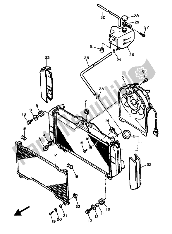 Toutes les pièces pour le Tuyau De Radiateur du Yamaha FZX 750 1987