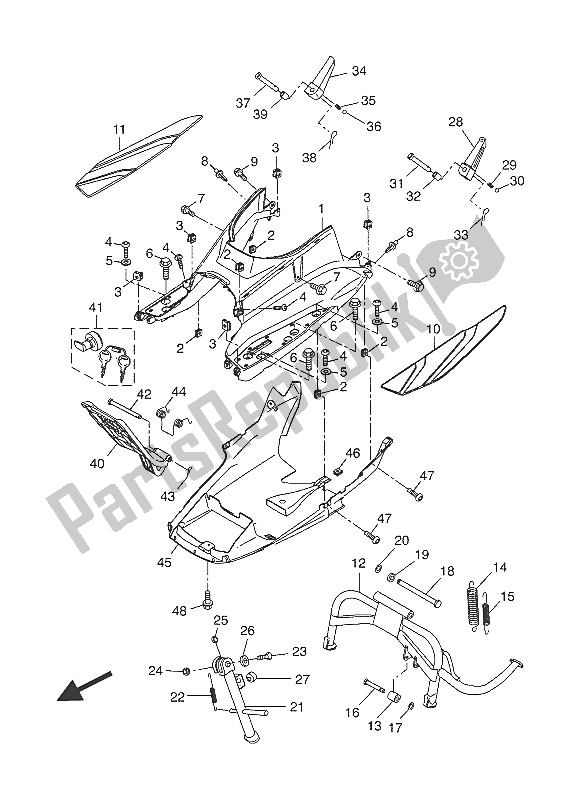 Toutes les pièces pour le Support Et Repose-pieds du Yamaha YP 400R 2016