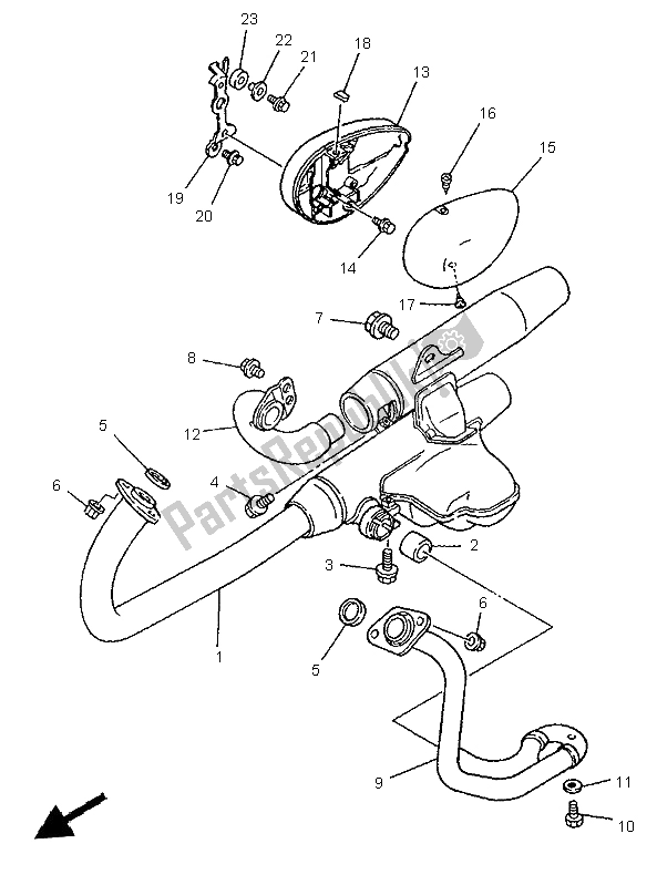 Tutte le parti per il Scarico del Yamaha XV 125 S 1999