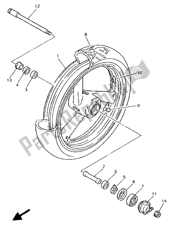 Todas las partes para Rueda Delantera de Yamaha XV 535 Virago 1994