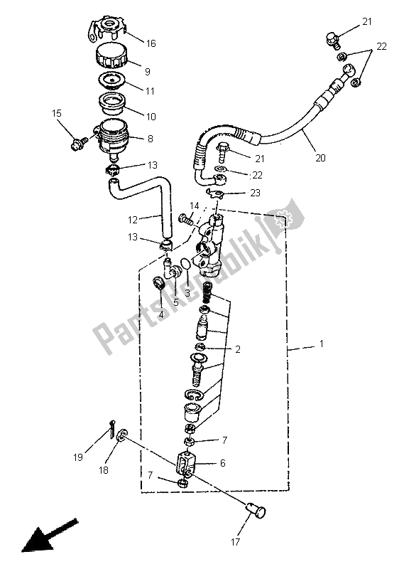 Todas las partes para Cilindro Maestro Trasero de Yamaha TDR 125 1996