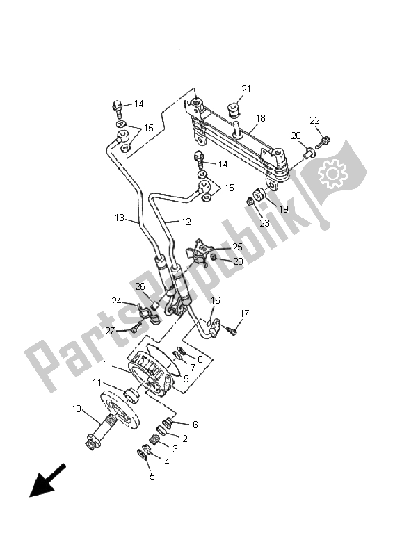 Toutes les pièces pour le Refroidisseur D'huile du Yamaha XJ 600S Diversion 2001