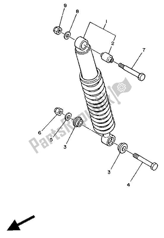 Todas las partes para Suspensión Trasera de Yamaha DT 125R 1994