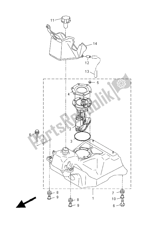 Todas las partes para Depósito De Combustible de Yamaha YP 125R 2014