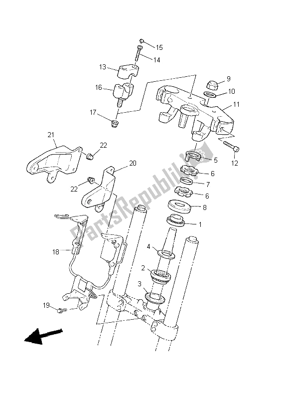 Todas las partes para Direccion de Yamaha XJR 1300 2002