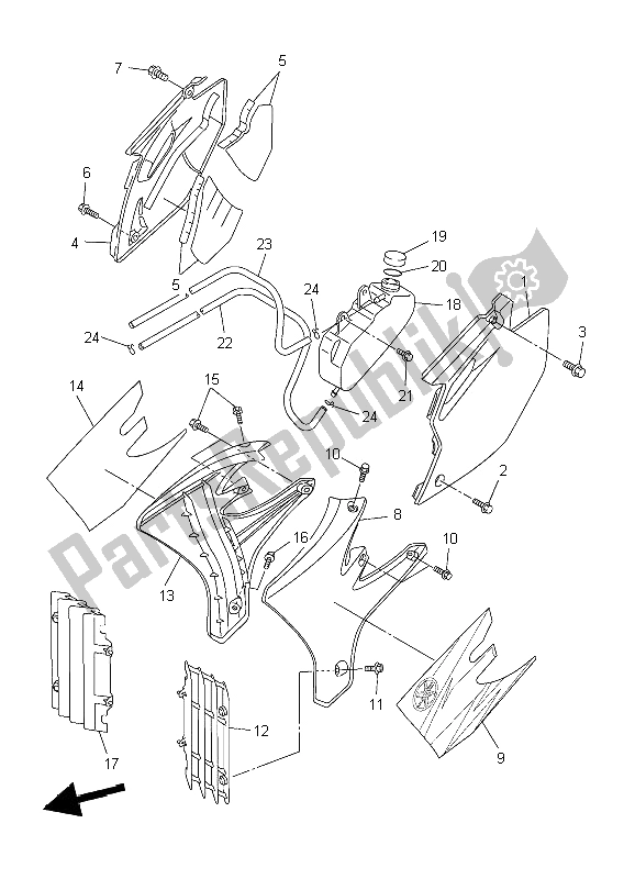 All parts for the Side Cover of the Yamaha WR 450F 2006