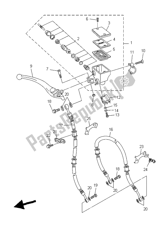 Wszystkie części do Przedni Cylinder G?ówny Yamaha XJ6S Diversion 600 2009