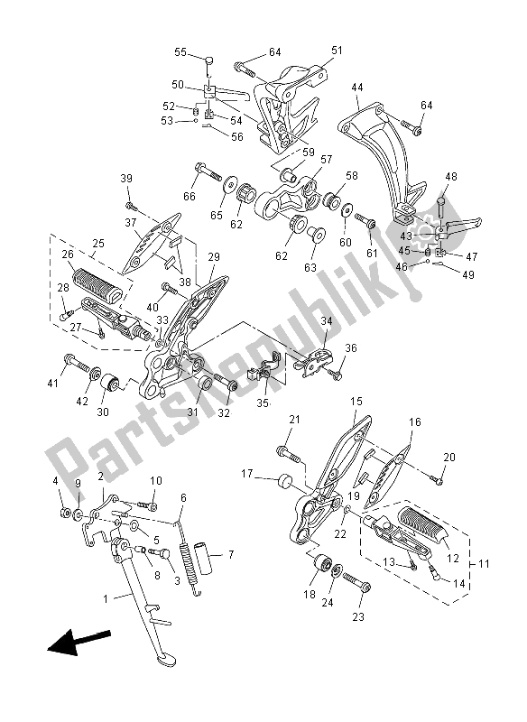 Wszystkie części do Podstawka I Podnó? Ek Yamaha FZ8 NA 800 2012