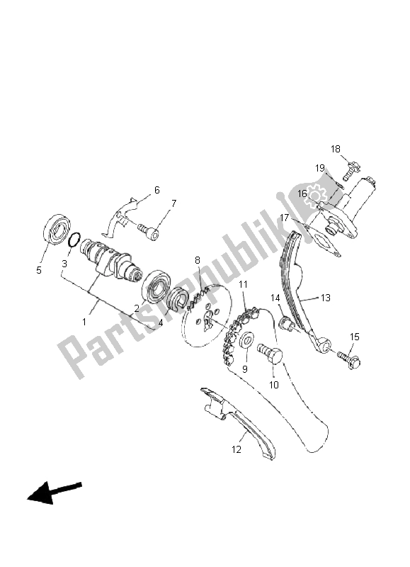 All parts for the Camshaft & Chain of the Yamaha TT R 125E SW LW 2008