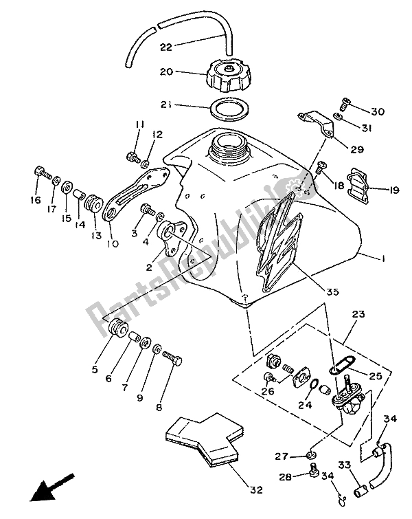 Toutes les pièces pour le Réservoir D'essence du Yamaha YZ 80 LC 1991