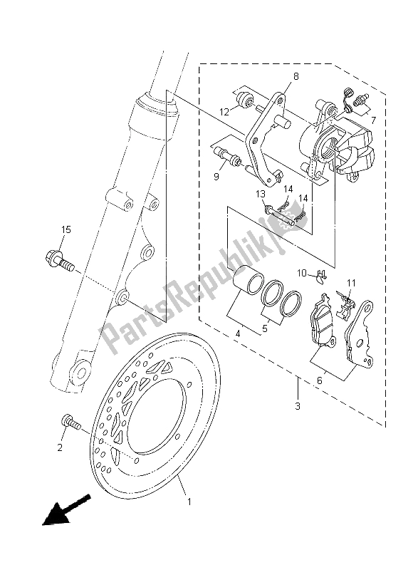 Toutes les pièces pour le étrier De Frein Avant du Yamaha YBR 125 ED 2014