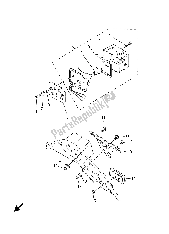 Tutte le parti per il Fanale Posteriore del Yamaha TW 125 2001