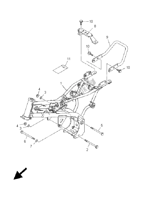 Todas as partes de Quadro, Armação do Yamaha TT R 90 2005