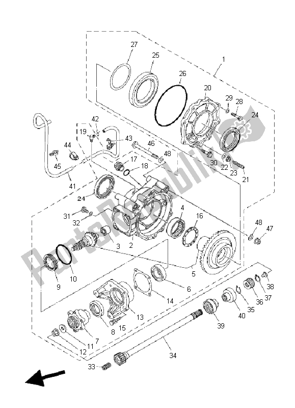 All parts for the Drive Shaft of the Yamaha YXR 700F Rhino 2011